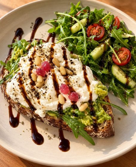 Stulle Avocado mit cremigen Burrata